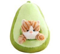 KUKUShining Peluche Chat, Coussin Doux Et Câlin en Forme De Fruit Avocat Banane Fraise Carotte Coussin Créatif Jouet en Peluche for Chaton(Green,35cm/13.8in)