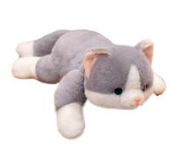 KUKUShining Peluche Chat, Doux Et Câlin Chat Calico Animal en Peluche Réaliste Chaton Cadeau for Enfants Garçons Et Filles(Gray,65cm/25.6in)
