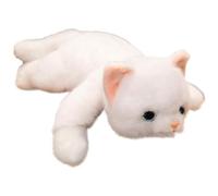 KUKUShining Peluche Chat, Doux Et Câlin Chat Calico Animal en Peluche Réaliste Chaton Cadeau for Enfants Garçons Et Filles(White,65cm/25.6in)