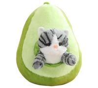 KUKUShining Peluche Chat Fruit, Coussin Doux Et Câlin en Forme D'avocat Fruits Banane Fraise Carotte Jouets Créatifs en Peluche for La Décoration(Green,35cm/13.8in)