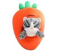KUKUShining Peluche Chat Fruit, Coussin Doux Et Câlin en Forme D'avocat Fruits Banane Fraise Carotte Jouets Créatifs en Peluche for La Décoration(Red,35cm/13.8in)