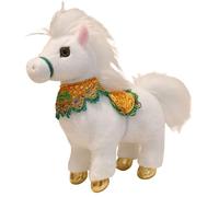 KUKUShining Peluche Cheval, Poulain en Peluche Doux avec Crinière Duveteuse Jouet Idéal pour La Décoration Intérieure Et Extérieure(White,25cm/9.8in)