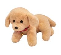 KUKUShining Peluche Chien Labrador, Chiot en Peluche Réaliste avec Collier À Clochette Chiens Jouet Doux Et Moelleux pour Jouer Et Câliner(Brown,33cm/12.9in)