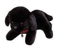 KUKUShining Peluche Chien Labrador, Chiot en Peluche Réaliste avec Collier À Clochette Chiens Jouet Doux Et Moelleux pour Jouer Et Câliner(Black,33cm/12.9in)