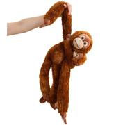 KUKUShining Peluche Chimpanzé À Suspendre, Adorable Douce Gorille À Long Bras avec Bébé Jouet en Peluche pour Décoration De La Maison(Brown)