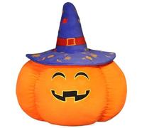 KUKUShining Peluche Citrouille d'halloween, Coussin Fantôme Doux avec Chapeau De Sorcière Jouet Décoratif Mignon pour Enfants Garçons Filles(Blue,50cm/19.68in)