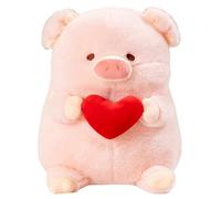 KUKUShining Peluche Cochon Rose, Douce Et Potelée Tenant Un Cœur Idéale comme Cadeau for Une Fête Danniversaire Ou Un Anniversaire Denfant(40cm/15.75in)