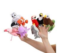 KUKUShining Peluche De Marionnettes À Doigts, Figurines d'animaux en Peluche Adorables Poupées De Dessin Animé Cadeaux pour Halloween (12 Pièces)