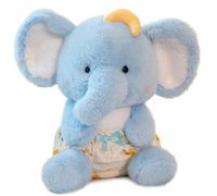 KUKUShining Peluche Éléphant, Adorable Animal en Peluche Douce Et Confortable Idéale comme Cadeau Danniversaire for Enfants(Blue B,30cm/11.8in)