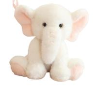 KUKUShining Peluche Éléphant, Adorable Animal en Peluche Oreiller Doux Et Moelleux Idéal comme Cadeau Danniversaire for Filles Et Garçons(White,23CM/9.05in)