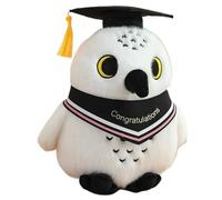 KUKUShining Peluche Hibou, Animal Câlin Poupée avec Chapeau De Docteur Jouets en Peluche Hibou Doux Cadeau pour Anniversaire De Noël(Pink)