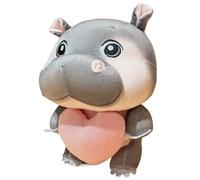 KUKUShining Peluche Hippo, Peluche Hippopotame Réaliste avec Lunettes De Soleil Écharpe Jupe Compagnon De Jeu Doux Et Câlin pour Enfants(Pink)