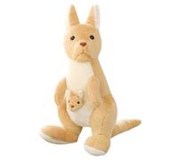 KUKUShining Peluche Kangourou, Maman Kangourou Câline avec Ses Bébés Peluches Cadeaux pour Collectionner Et Jouer(Brown,45cm/17.7in)