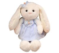 KUKUShining Peluche Lapin À Oreilles Tombantes, Adorable Peluche De Pâques avec Jupe À Nœud Douce Et Moelleuse Lapin Assis(Blue,45cm/17.7in)