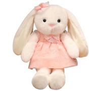 KUKUShining Peluche Lapin À Oreilles Tombantes, Adorable Peluche De Pâques avec Jupe À Nœud Douce Et Moelleuse Lapin Assis(Pink,45cm/17.7in)