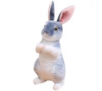 KUKUShining Peluche Lapin, Peluche Douce Et Câline Lapin Assis Kawaii Cadeau d'halloween pour Enfants Adultes Et Garçons(Gray,24cm/9.4in)