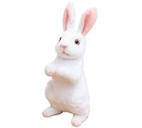 KUKUShining Peluche Lapin, Peluche Douce Et Câline Lapin Assis Kawaii Cadeau d'halloween pour Enfants Adultes Et Garçons(White,24cm/9.4in)