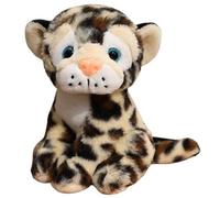 KUKUShining Peluche Léopard, Peluche Douce Et Câline Léopard des Neiges Animal Sauvage Guépard Cadeau pour Petit Ami d'enfant(Black,22cm/8.7in)