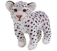 KUKUShining Peluche Léopard, Peluche Réaliste Guépard Sauvage Cadeau d'anniversaire pour Enfants Garçons Et Adolescents(White)