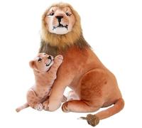 KUKUShining Peluche Lion, Mère Et Bébé Lion Animaux en Peluche Doux Et Câlins Compagnons De Jeu Jouets pour Enfants
