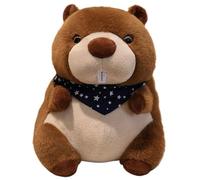 KUKUShining Peluche Marmotte, Peluche Douce Et Mignonne Animal Sauvage Marmotte Brune Cadeau pour Enfants Câlins Et Jeux(Blue,45cm/17.7in)