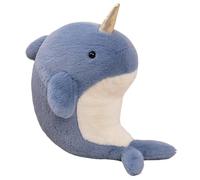 KUKUShining Peluche Narval, Adorable Animal en Peluche Doux Oreiller Câlin Baleine Bleue Cadeau pour Halloween Noël Anniversaire