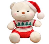 KUKUShining Peluche Ours en Peluche, Adorable avec Un Chapeau De Père Noël Oreiller Moelleux Poupées for Cadeaux De Noël for Enfants Et Petites Amies(Men)