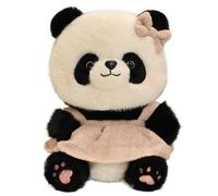 KUKUShining Peluche Panda, Adorable Ours Peluche avec Nœud Poupées Animales Douces for Cadeau Danniversaire Décoration Adultes(Light Pink)