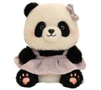 KUKUShining Peluche Panda, Adorable Ours Peluche avec Nœud Poupées Animales Douces for Cadeau Danniversaire Décoration Adultes(Purple)