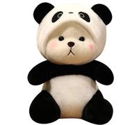 KUKUShining Peluche Panda, Adorable Ours Tout Doux avec Chapeau Compagnon Sommeil Décoratif(26cm/10.2in)