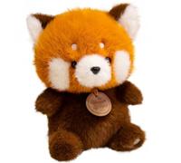KUKUShining Peluche Petit Animal, Adorable Capybara Renard en Peluche Douce Oreiller De Bureau for Bébé Anniversaire Enfants(Red Panda)