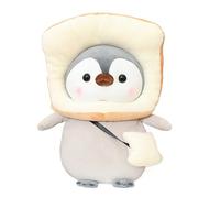 KUKUShining Peluche Pingouin, Adorable avec Tenue Animal en Peluche Oreiller Doux Et Moelleux for Fête Danniversaire De Garçon(ToastBread,25cm/9.8in)