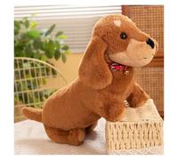 KUKUShining Peluche Poupée Chien à Habiller, Mignon Chien Dachshund en Peluche Réaliste Parfait pour Les Cadeaux d'anniversaire pour Fille et Garçon(Brown2,42cm/16.5in)