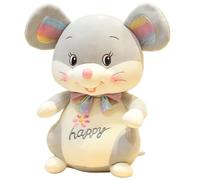 KUKUShining Peluche Souris, Rat De Dessin Animé Animal en Peluche Poupée Câline Oreiller Câlin Jouets Kawaii pour Enfants(Gray,25cm/9.8in)