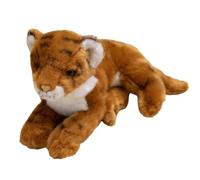 KUKUShining Peluche Tigre, Simulation Danimal en Peluche Doux Couché sur Le Côté Oreiller Confortable De Noël for Enfants Cadeau(Brown)