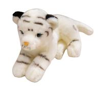KUKUShining Peluche Tigre, Simulation Danimal en Peluche Doux Couché sur Le Côté Oreiller Confortable De Noël for Enfants Cadeau(White)
