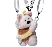 KUKUShining Sac À Dos en Peluche Chien, Adorable Peluche avec Frites Abeille Chiot West Highland Jouet pour Ranger des Objets(Bee)