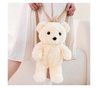 KUKUShining Sac À Dos en Peluche Ours, Adorable Animal en Peluche Oreiller Câlin Poupée Sac Jouets Cadeau for Enfants Filles Femmes(White)