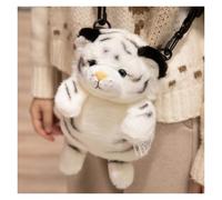 KUKUShining Sac À Dos en Peluche Tigre, Douce Et Câline Marionnette Tigre Panda Sac À Dos Poupée Jouets en Peluche Cadeau for Enfants(White)