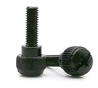 KUKUUU Lot de 10 boulons à vis moletées à la main (noir, M3 x 12 mm)