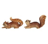 KUKUUU Lot de 2 statues d'écureuil pour décoration de jardin, figurines d'art de cour