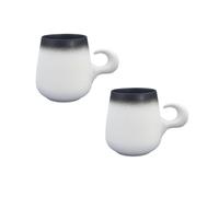 KUKUUU Lot de 2 tasses à café et à thé en céramique, cadeaux for la maison(Black)