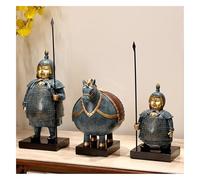 KUKUUU Lot de 3 statues de guerriers en terre cuite pour décoration d'intérieur