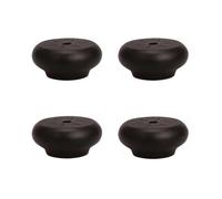 KUKUUU Lot de 4 pieds de meubles en bois massif Noir 2 cm