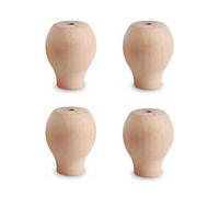 KUKUUU Lot de 4 pieds de meubles en bois massif pour table basse, banc (couleur bois, 6 cm)