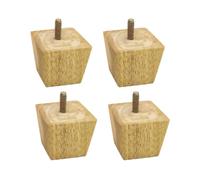 KUKUUU Lot de 4 pieds de meubles en bois pour canapé, lit, armoire, chaise (80 mm)