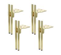 KUKUUU Lot de 4 Pieds de Table en épingle à Cheveux Robustes for Meubles de Bricolage, Meuble TV, Table de Bureau(Gold,18cm)