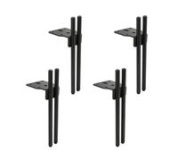 KUKUUU Lot de 4 pieds de table en épingle à cheveux robustes pour bricolage, armoire, TV, bureau, noir foncé, 18 cm