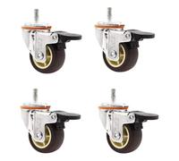 KUKUUU Lot de 4 roulettes pivotantes en Caoutchouc for Meubles