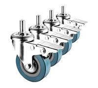 KUKUUU Lot de 4 roulettes pivotantes roue de rechange pour meubles et outils de bricolage, déplacement silencieux sans marques de sol, roulettes à tige filetée (couleur : frein, taille : 65 mm (2,5 in